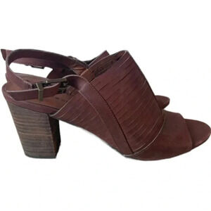 LUCKY Brand Jorelie Leather Slingback Heeled Sandals - Women’s Size 10